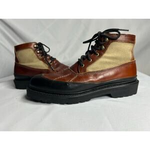 Allen Edmonds 'CANVASBACK' BOOTS 9820 Tan Oilcloth/Tan Dublin 8.5-B VIBRAM USA